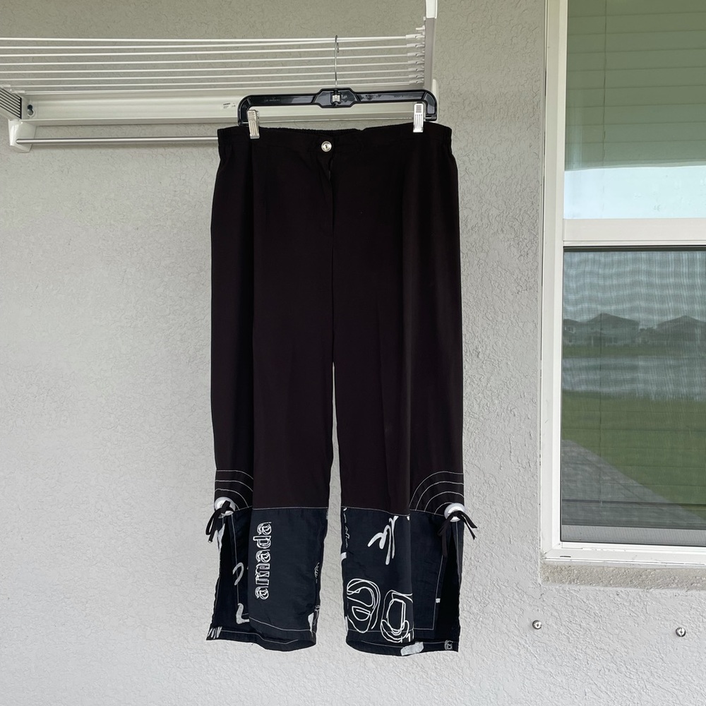 Black and white pants with cute leg design